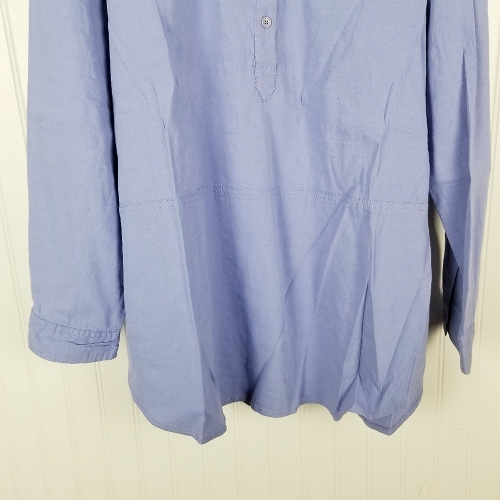 Eileen Fisher Lavender Long-Sleeve Henley Tunic Top - Picture 7 of 9
